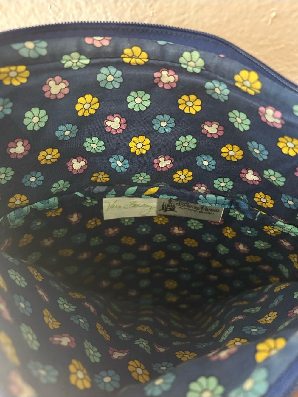 “Dreaming with Mickey” Disney Vera Bradley Blue Quilted Crossbody Bag - Picture 5 of 7
